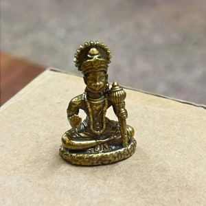 Mini Brass Murti Idol for Home DÃ©cor & Meditation | Handmade Antique Finish Brass Statue for Pooja Room, Office Desk & Spiritual Gift | Small Decorative Showpiece (Hanuman)