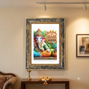 Lord Ganeshaa Decorative Photo Frame With White Mount | Premium Wall & Tabletop Picture Frame | Home, Office & Temple Decoration | 8x12 Inch (Pack Of 1) (F31268) Lord Ganeshaa Decorative Photo Frame With White Mount | Premium Wall & Tabletop Picture Frame | Home, Office & Temple Decoration | 8x12 Inch (Pack Of 1) (F31268)
