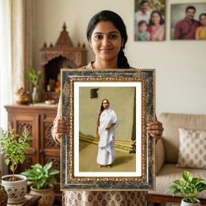 Sri Sarada Goddess Decorative Photo Frame With White Mount | Premium Wall & Tabletop Picture Frame | Home, Office & Temple Decoration | 8x12 Inch (Pack Of 1) (F32600) Sri Sarada Goddess Decorative Photo Frame With White Mount | Premium Wall & Tabletop Picture Frame | Home, Office & Temple Decoration | 8x12 Inch (Pack Of 1) (F32600)