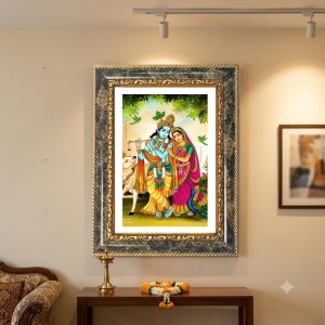 Krishna And Radhaa Decorative Photo Frame With White Mount | Premium Wall & Tabletop Picture Frame | Home, Office & Temple Decoration | 8x12 Inch (Pack Of 1) (F33208) Krishna And Radhaa Decorative Photo Frame With White Mount | Premium Wall & Tabletop Picture Frame | Home, Office & Temple Decoration | 8x12 Inch (Pack Of 1) (F33208)