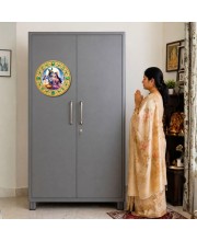 Lord Krishna and Radhaa Fridge Magnet Wooden | Glossy Sublimation Print | 4x4 Inch | Strong Magnet Back | Decorative Magnet for Fridge, Almirah & Temple Decor (F23766)