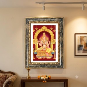 Lakshmi Decorative Photo Frame With White Mount | Premium Wall & Tabletop Picture Frame | Home, Office & Temple Decoration | 8x12 Inch (Pack Of 1) (F32508)