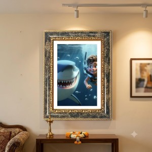 Marlin And Bruce Decorative Photo Frame With White Mount | Premium Wall & Tabletop Picture Frame | Home, Office & Temple Decoration | 10x14 Inch (Pack Of 1) (F32564)