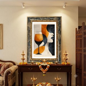 Woman And Mosaic Cup Decorative Photo Frame With White Mount | Premium Wall & Tabletop Picture Frame | Home, Office & Temple Decoration | 8x12 Inch (Pack Of 1) (F32484) Woman And Mosaic Cup Decorative Photo Frame With White Mount | Premium Wall & Tabletop Picture Frame | Home, Office & Temple Decoration | 8x12 Inch (Pack Of 1) (F32484)