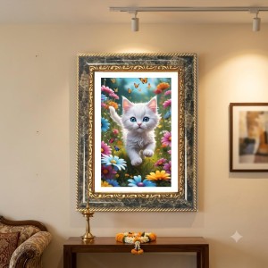 White Kitten Decorative Photo Frame With White Mount | Premium Wall & Tabletop Picture Frame | Home, Office & Temple Decoration | 10x14 Inch (Pack Of 1) (F32369) White Kitten Decorative Photo Frame With White Mount | Premium Wall & Tabletop Picture Frame | Home, Office & Temple Decoration | 10x14 Inch (Pack Of 1) (F32369)