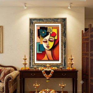 Modern Contemporary Painting Decorative Photo Frame With White Mount | Premium Wall & Tabletop Picture Frame | Home, Office & Temple Decoration | 8x12 Inch (Pack Of 1) (F32581) Modern Contemporary Painting Decorative Photo Frame With White Mount | Premium Wall & Tabletop Picture Frame | Home, Office & Temple Decoration | 8x12 Inch (Pack Of 1) (F32581)