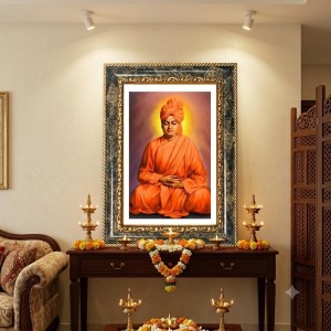 Swami Vivekananda Decorative Photo Frame With White Mount | Premium Wall & Tabletop Picture Frame | Home, Office & Temple Decoration | 8x12 Inch (Pack Of 1) (F31229)