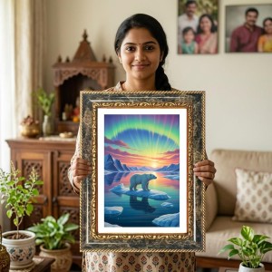 Spiritual Philosopher And Mystic Osho Decorative Photo Frame With White Mount | Premium Wall & Tabletop Picture Frame | Home, Office & Temple Decoration | 12x16 Inch (Pack Of 1) (F31276)