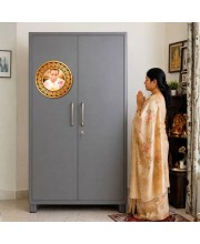 Mirra Alfassa Fridge Magnet Wooden | Glossy Sublimation Print | 4x4 Inch | Strong Magnet Back | Decorative Magnet for Fridge, Almirah & Temple Decor (F23734)