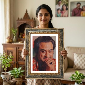 Kishore Kumar Portrait Decorative Photo Frame With White Mount | Premium Wall & Tabletop Picture Frame | Home, Office & Temple Decoration | 8x12 Inch (Pack Of 1) (F33113) Kishore Kumar Portrait Decorative Photo Frame With White Mount | Premium Wall & Tabletop Picture Frame | Home, Office & Temple Decoration | 8x12 Inch (Pack Of 1) (F33113)