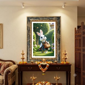 Rabbit Decorative Photo Frame With White Mount | Premium Wall & Tabletop Picture Frame | Home, Office & Temple Decoration | 8x12 Inch (Pack Of 1) (F31442) Rabbit Decorative Photo Frame With White Mount | Premium Wall & Tabletop Picture Frame | Home, Office & Temple Decoration | 8x12 Inch (Pack Of 1) (F31442)