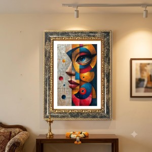 Vibrant Pop Art Woman Abstract Painting Decorative Photo Frame With White Mount | Premium Wall & Tabletop Picture Frame | Home, Office & Temple Decoration | 8x12 Inch (Pack Of 1) (F31380) Vibrant Pop Art Woman Abstract Painting Decorative Photo Frame With White Mount | Premium Wall & Tabletop Picture Frame | Home, Office & Temple Decoration | 8x12 Inch (Pack Of 1) (F31380)