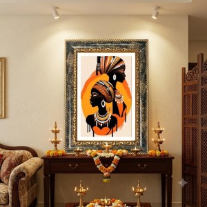 Woman Portrait Decorative Photo Frame With White Mount | Premium Wall & Tabletop Picture Frame | Home, Office & Temple Decoration | 8x12 Inch (Pack Of 1) (F31620)