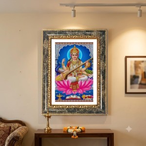 Saraswati Decorative Photo Frame With White Mount | Premium Wall & Tabletop Picture Frame | Home, Office & Temple Decoration | 10x14 Inch (Pack Of 1) (F31608) Saraswati Decorative Photo Frame With White Mount | Premium Wall & Tabletop Picture Frame | Home, Office & Temple Decoration | 10x14 Inch (Pack Of 1) (F31608)