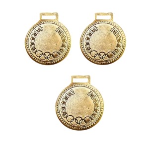 Gold Winner Medal for Sports & Competitions | Metallic Award Medal for School, Event, Games & Achievement Ceremony | Gold Finish Hanging Medal for Kids & Adults (Pack of 3)