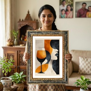 Woman And Mosaic Cup Decorative Photo Frame With White Mount | Premium Wall & Tabletop Picture Frame | Home, Office & Temple Decoration | 8x12 Inch (Pack Of 1) (F32484) Woman And Mosaic Cup Decorative Photo Frame With White Mount | Premium Wall & Tabletop Picture Frame | Home, Office & Temple Decoration | 8x12 Inch (Pack Of 1) (F32484)