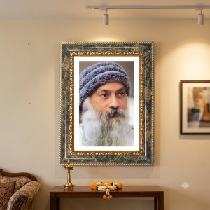 Spiritual Philosopher And Mystic Osho Decorative Photo Frame With White Mount | Premium Wall & Tabletop Picture Frame | Home, Office & Temple Decoration | 8x12 Inch (Pack Of 1) (F31276)