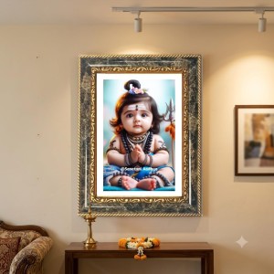 Baby Shiva Decorative Photo Frame With White Mount | Premium Wall & Tabletop Picture Frame | Home, Office & Temple Decoration | 10x14 Inch (Pack Of 1) (F31263) Baby Shiva Decorative Photo Frame With White Mount | Premium Wall & Tabletop Picture Frame | Home, Office & Temple Decoration | 10x14 Inch (Pack Of 1) (F31263)