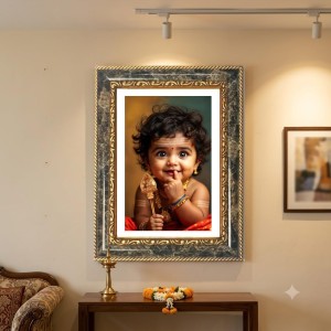 Narendra Modi Decorative Photo Frame With White Mount | Premium Wall & Tabletop Picture Frame | Home, Office & Temple Decoration | 12x16 Inch (Pack Of 1) (F31539)