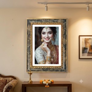 Model Dressed In A Traditional Bride Decorative Photo Frame With White Mount | Premium Wall & Tabletop Picture Frame | Home, Office & Temple Decoration | 10x14 Inch (Pack Of 1) (F32385) Model Dressed In A Traditional Bride Decorative Photo Frame With White Mount | Premium Wall & Tabletop Picture Frame | Home, Office & Temple Decoration | 10x14 Inch (Pack Of 1) (F32385)