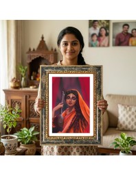 Radhaa Krishna Decorative Photo Frame With White Mount | Premium Wall & Tabletop Picture Frame | Home, Office & Temple Decoration | 12x16 Inch (Pack Of 1) (F33130)