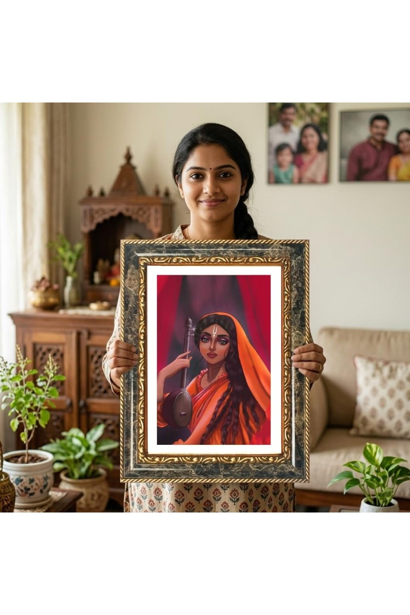 Radhaa Krishna Decorative Photo Frame With White Mount | Premium Wall & Tabletop Picture Frame | Home, Office & Temple Decoration | 12x16 Inch (Pack Of 1) (F33130)