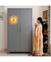 Khatu Shyam Ji Fridge Magnet Wooden | Glossy Sublimation Print | 4x4 Inch | Strong Magnet Back | Decorative Magnet for Fridge, Almirah & Temple Decor (F23752)