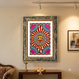 Madhubani Sun God Motif Decorative Photo Frame With White Mount | Premium Wall & Tabletop Picture Frame | Home, Office & Temple Decoration | 8x12 Inch (Pack Of 1) (F31366) Madhubani Sun God Motif Decorative Photo Frame With White Mount | Premium Wall & Tabletop Picture Frame | Home, Office & Temple Decoration | 8x12 Inch (Pack Of 1) (F31366)
