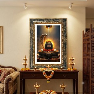 Shiva Lingam Decorative Photo Frame With White Mount | Premium Wall & Tabletop Picture Frame | Home, Office & Temple Decoration | 10x14 Inch (Pack Of 1) (F31239) Shiva Lingam Decorative Photo Frame With White Mount | Premium Wall & Tabletop Picture Frame | Home, Office & Temple Decoration | 10x14 Inch (Pack Of 1) (F31239)