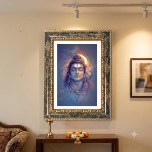 Lord Shiva Decorative Photo Frame With White Mount | Premium Wall & Tabletop Picture Frame | Home, Office & Temple Decoration | 10x14 Inch (Pack Of 1) (F33024) Lord Shiva Decorative Photo Frame With White Mount | Premium Wall & Tabletop Picture Frame | Home, Office & Temple Decoration | 10x14 Inch (Pack Of 1) (F33024)
