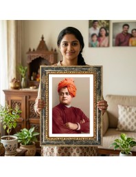 Swami Vivekananda Decorative Photo Frame With White Mount | Premium Wall & Tabletop Picture Frame | Home, Office & Temple Decoration | 10x14 Inch (Pack Of 1) (F33098)