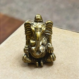 Mini Brass Murti Idol for Home DÃ©cor & Meditation | Handmade Antique Finish Brass Statue for Pooja Room, Office Desk & Spiritual Gift | Small Decorative Showpiece (Sitting Ganesh)