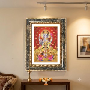 Ganeshaa Lakshmi Decorative Photo Frame With White Mount | Premium Wall & Tabletop Picture Frame | Home, Office & Temple Decoration | 10x14 Inch (Pack Of 1) (F33021) Ganeshaa Lakshmi Decorative Photo Frame With White Mount | Premium Wall & Tabletop Picture Frame | Home, Office & Temple Decoration | 10x14 Inch (Pack Of 1) (F33021)