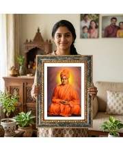 Swami Vivekananda Decorative Photo Frame With White Mount | Premium Wall & Tabletop Picture Frame | Home, Office & Temple Decoration | 10x14 Inch (Pack Of 1) (F31229)