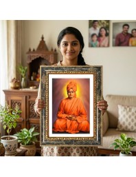 Swami Vivekananda Decorative Photo Frame With White Mount | Premium Wall & Tabletop Picture Frame | Home, Office & Temple Decoration | 8x12 Inch (Pack Of 1) (F31229)