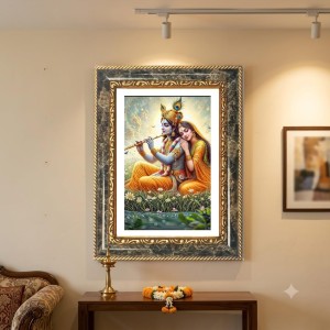 Radhaa And Krishna Decorative Photo Frame With White Mount | Premium Wall & Tabletop Picture Frame | Home, Office & Temple Decoration | 8x12 Inch (Pack Of 1) (F32515) Radhaa And Krishna Decorative Photo Frame With White Mount | Premium Wall & Tabletop Picture Frame | Home, Office & Temple Decoration | 8x12 Inch (Pack Of 1) (F32515)