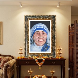 Mother Teresa Decorative Photo Frame With White Mount | Premium Wall & Tabletop Picture Frame | Home, Office & Temple Decoration | 10x14 Inch (Pack Of 1) (F33143) Mother Teresa Decorative Photo Frame With White Mount | Premium Wall & Tabletop Picture Frame | Home, Office & Temple Decoration | 10x14 Inch (Pack Of 1) (F33143)