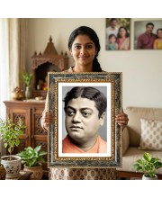 Swami Vivekananda Decorative Photo Frame With White Mount | Premium Wall & Tabletop Picture Frame | Home, Office & Temple Decoration | 10x14 Inch (Pack Of 1) (F32560)