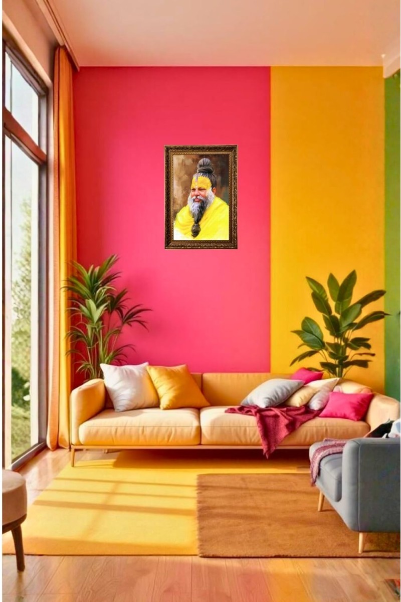 Premanand Ji Maharaj Big Photo Frame - 20x28 Inches For Home,Temple & Office Decoration (F11215)