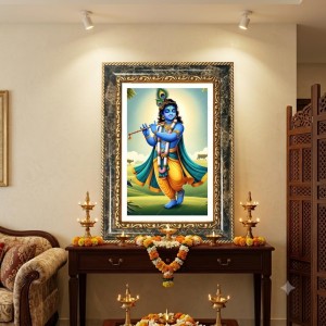 Sai Baba Decorative Photo Frame With White Mount | Premium Wall & Tabletop Picture Frame | Home, Office & Temple Decoration | 12x16 Inch (Pack Of 1) (F32505)