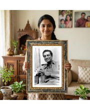 Satyajit Ray Decorative Photo Frame With White Mount | Premium Wall & Tabletop Picture Frame | Home, Office & Temple Decoration | 10x14 Inch (Pack Of 1) (F33186)