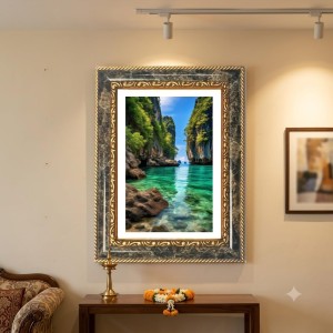 Tropical Landscape Decorative Photo Frame With White Mount | Premium Wall & Tabletop Picture Frame | Home, Office & Temple Decoration | 10x14 Inch (Pack Of 1) (F32683) Tropical Landscape Decorative Photo Frame With White Mount | Premium Wall & Tabletop Picture Frame | Home, Office & Temple Decoration | 10x14 Inch (Pack Of 1) (F32683)