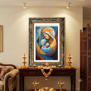 The Buddha Decorative Photo Frame With White Mount | Premium Wall & Tabletop Picture Frame | Home, Office & Temple Decoration | 12x16 Inch (Pack Of 1) (F31553)