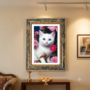 White Kitten Decorative Photo Frame With White Mount | Premium Wall & Tabletop Picture Frame | Home, Office & Temple Decoration | 10x14 Inch (Pack Of 1) (F32490) White Kitten Decorative Photo Frame With White Mount | Premium Wall & Tabletop Picture Frame | Home, Office & Temple Decoration | 10x14 Inch (Pack Of 1) (F32490)