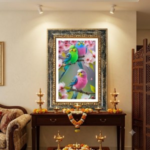 Parakeets Decorative Photo Frame With White Mount | Premium Wall & Tabletop Picture Frame | Home, Office & Temple Decoration | 8x12 Inch (Pack Of 1) (F32384) Parakeets Decorative Photo Frame With White Mount | Premium Wall & Tabletop Picture Frame | Home, Office & Temple Decoration | 8x12 Inch (Pack Of 1) (F32384)