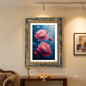Peony Flower Painting Decorative Photo Frame With White Mount | Premium Wall & Tabletop Picture Frame | Home, Office & Temple Decoration | 10x14 Inch (Pack Of 1) (F32382) Peony Flower Painting Decorative Photo Frame With White Mount | Premium Wall & Tabletop Picture Frame | Home, Office & Temple Decoration | 10x14 Inch (Pack Of 1) (F32382)