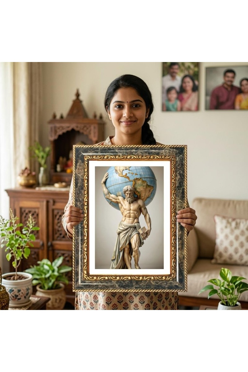 Rabbit Decorative Photo Frame With White Mount | Premium Wall & Tabletop Picture Frame | Home, Office & Temple Decoration | 12x16 Inch (Pack Of 1) (F31284)