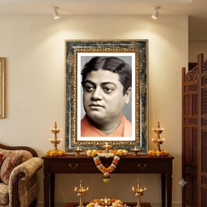 Swami Vivekananda Decorative Photo Frame With White Mount | Premium Wall & Tabletop Picture Frame | Home, Office & Temple Decoration | 8x12 Inch (Pack Of 1) (F32560)