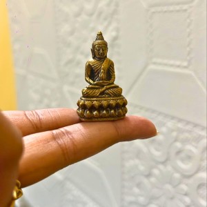 Mini Brass Murti Idol for Home DÃ©cor & Meditation | Handmade Antique Finish Brass Statue for Pooja Room, Office Desk & Spiritual Gift | Small Decorative Showpiece (Buddha)