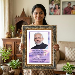 Narendra Modi Decorative Photo Frame With White Mount | Premium Wall & Tabletop Picture Frame | Home, Office & Temple Decoration | 8x12 Inch (Pack Of 1) (F31539) Narendra Modi Decorative Photo Frame With White Mount | Premium Wall & Tabletop Picture Frame | Home, Office & Temple Decoration | 8x12 Inch (Pack Of 1) (F31539)